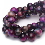 Chicager 6mm Natural Stone Beads for Jewelry Making,Galaxy Tiger Eye Polished Smooth Round Gemstone Beads for Bracelet Necklace 