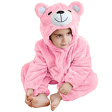 MICHLEY Infant Halloween Cosplay Costume Kids' Animal Outfit Hooded Romper Partywear 6-12M,Pink Bear
