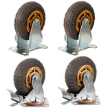 Ycvsad 3 inch Caster Wheels Heavy Duty casters Set of 4,Rubber Swivel Caster Quiet AntiSkid with Brake 360 Degree Double Ball B