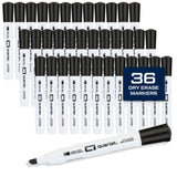 Quartet Dry Erase Markers, Chisel Tip White Board Dry Erase Markers, Office Essentials, Black, 36 Pack (Q120Z03R)