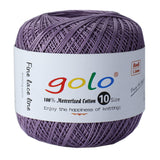 golo Cotton Crochet Thread Balls Size 10 Cotton Knitting Thread Yarn for Crochet Purple-621