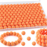 Kovict 145pcs Silicone Beads, 15mm Silicone Beads for Keychain Making, Pens Bracelet Necklace DIY Crafts(Light Orange)