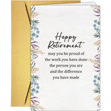 Supoeguk Floral Retirement Card for Women Men, Funny Farewell Cards Gift for Retiree, Happy Retirement Decoration Card for Cowor