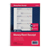 Adams Money and Rent Receipt Book, 2Part Carbonless, 75/8 x 11, Spiral Bound, 200 Sets per Book, 4 Receipts per Page (SC1182