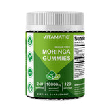Vitamatic Moringa Gummies - Sugar-Free 50:1 Plant-Based Extract - Green Superfood - Pectin-Based, Vegan, Non-GMO - 240 Gummies