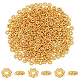 PH PandaHall 300pcs Golden Flower Spacer Beads, 6mm Alloy Daisy Beads Metal Jewelry Spacers Snowflake Loose Beads for DIY Christ