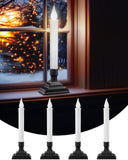 SURAIELEC Battery Operated Christmas Window Candles with 6H Timer, Flickering Cool White LED Candles, Window Candle with 1.7 Nar