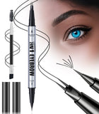 Microblading Eyebrow Pen, Eyebrow Pencil Brown Hair Like Natural Liquid Brow Contouring Pen, 2-in-1 Dual-Ended Long Lasting Eye 