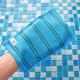 10 Pack SongWol Korean Beauty Skin Large Exfoliating Bath Shower Towel Gloves Scrub Wash Clothes Made in Korea Blue