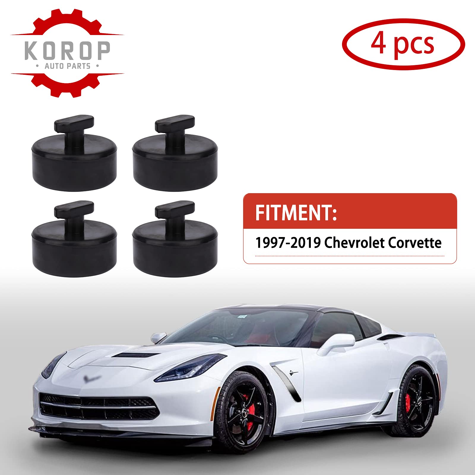 KOROP Lifting Jack Pad (4pcs) Compatible with Chevy Corvette C5 C6 C7 C8, Rubber Lift Point Adapter Jack Pucks with Storage Bag