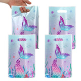 100pcs Mermaid Goodie Bags, Mermaid Tail Party Favor Bags Ocean Gift Bag with Handles Party Supplies Birthday Decorations for Ki