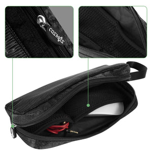 CM Travel Cable Organizer Case Bag Portable Computer Accessories Zipper Mesh Pouch Bag for Holding Laptop Mouse, Power Bank, USB