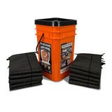 Quick Dam Grab & Go Flood Kit includes 10 5ft Flood Barriers in Bucket (QDGG510), Orange
