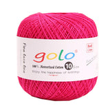 golo Crochet Thread Yarns for Begingers Size10 Crochet Yarn for Tatting Rose red 188