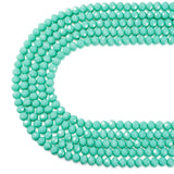 10 Strands Briolette Faceted Rondelle Glass Beads 6x5mm Opaque Glass Tiny Loose Spacer Beads 870pcs for Bracelets Jewelry Making