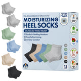 Dr. Frederick's Original Moisturizing Heel Socks for Cracked Heel Treatment - 6 Pairs - Socks for Dry Feet - Cracked Skin Repair