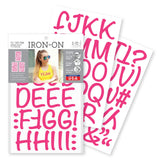 S.E.I 1.75Inch Ironon TShirt Letters, Friendly Letter Flock Heat Transfers, Hot Pink