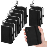 Landhoow 10 Pcs Mini Keychain Notebook 4 x 3 Inches Pocket Notebook Small Portable Travel Journal with Hook Notepad Keychain Gif