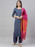 Gosriki Women'S Rayon Kurta Palazzos And Dupatta (Client-Blue_S-Go Small),Blue,,B092D2VLJ8