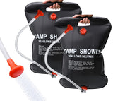 DkOvn 2 Pack Solar Shower Bag, 5 Gallons/20L Camping Shower Bag, Portable Shower Bag with Removable Hose and On-Off Switchable S