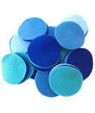 Playfully Ever After Blue, Light Blue, Militia Blue & Turquoise Craft Felt Circles (2 Inch 58pc)