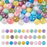 Cheriswelry 82Pcs 20mm Chunky Bubblegum Beads Sets with Acrylic Beads Resin Rhinestone Beads Candy Color Round Beads Crafts 32 S