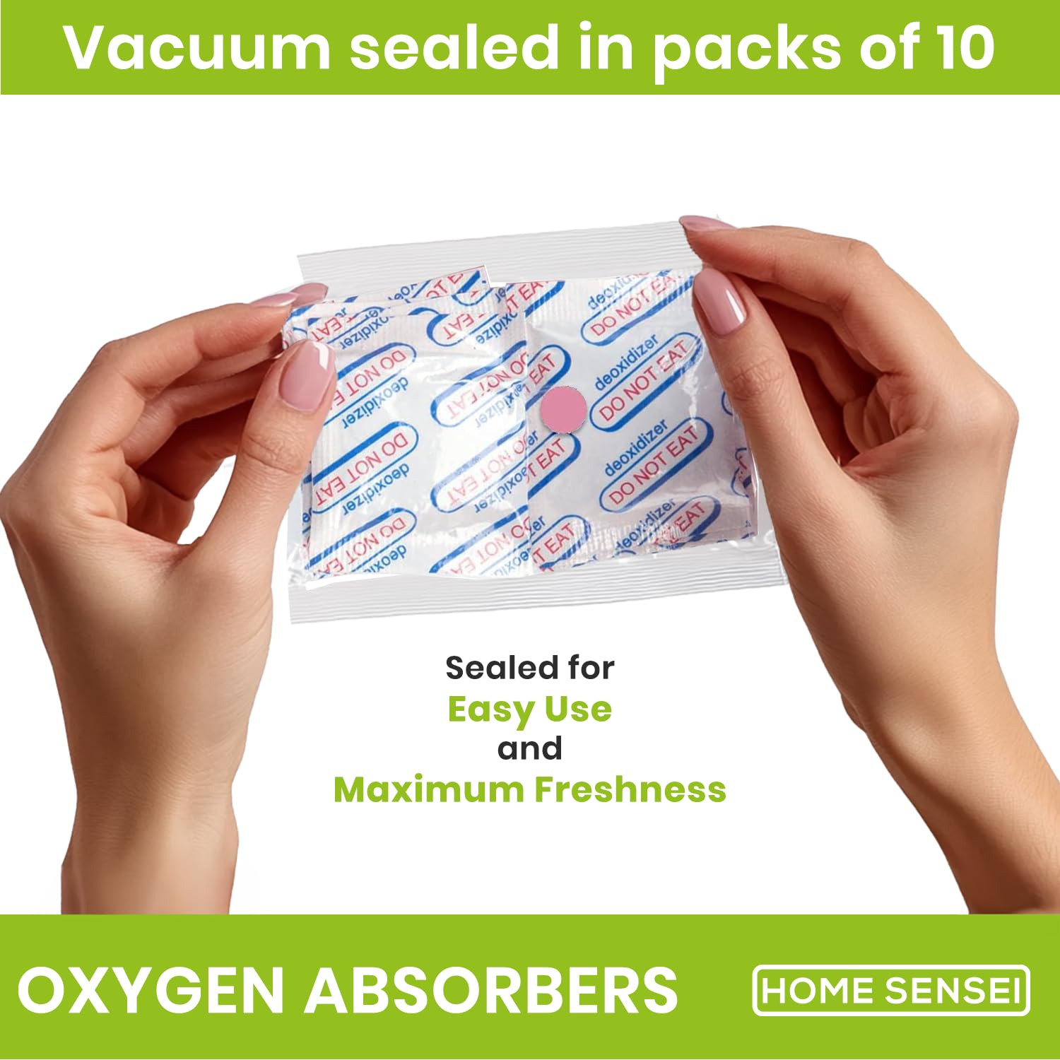 400cc Oxygen Absorbers for Food Storage 100 Pack - Sealed Packs of 10 for Freshness - Ideal for Mylar Bags, Mason Jars, and Free