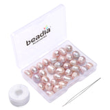 BEADIA Natural Pearl Beads Rice 9-10mm Purple Freshwater Cultured Loose Gemstone Beads for DIY Jewelry Making 13.8''/Strand HQ