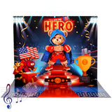 MZD8391 Birthday Cards with Music & Lights, 3D Pop Up Boxing Bear Hero Greeting Card, Unique Birthday Gift For Dad, Son, Father,
