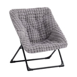 HollyHOME X-Large Saucer Chair, Comfy Oversized Folding Chair, Faux-Fur Reading Chair for Teens, Adults, Foldable Accent Lazy Ch