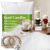 Sukh Sand Candles and Wicks - 450G(0.99lb) White Candle Sand with Wick Refillable Candle Wax for Weddings, Dating, Halloween, Ch