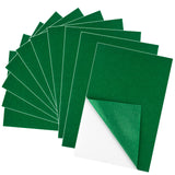 BOUBONI 10PCS Green Self Adhesive Felt Fabric Sheets Sticky Felt Sheets for Craft Supplies Art Home Making(8.3 x 11.8/20 x 30cm)