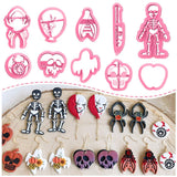 Keoker Halloween Polymer Clay Cutters for Earrings, 10 Shapes Halloween Clay Cutters for Polymer Clay Jewelry
