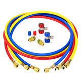 Upgrade 21984 Plus II 1/4 Refrigerant Charging Hose, with R134a Quick Coupler Adapters, HVAC Hoses, 48(4Ft), Standard 1/4 Flare 