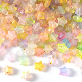 Incinkod 250 Pcs Star Beads, Acrylic Kandi Pony Bead for Bracelets, Cute Bead Charms, Aesthetic Shaped Unique Beads for Jewelry 