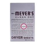 MRS. MEYERS CLEAN DAY Dryer Sheets, Fabric Softener, Reduces Static, Infused with Essential Oils, Lavender, 80 Count