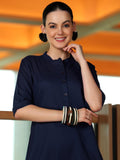 Libas Women'S Solid Straight Tunics (58214_Navy Navy Blue M