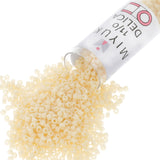 Miyuki Delica Seed Beads - Size 11/0 (1.6 mm), DB0762, Matte Opaque Cream, 7.2 g, Approx. 1440 Beads, Made in Japan