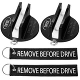 DEDC Universal Pinch Weld Jack Pad 2 Pcs Black, Magnetic Aluminum Jacking Puck Frame Rail Protecotr with 2 Reminder Streamers, G