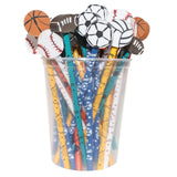 J.R. Moon Pencil Eraser Pencil Topper, Sports, Pack of 36 (JRM52960)