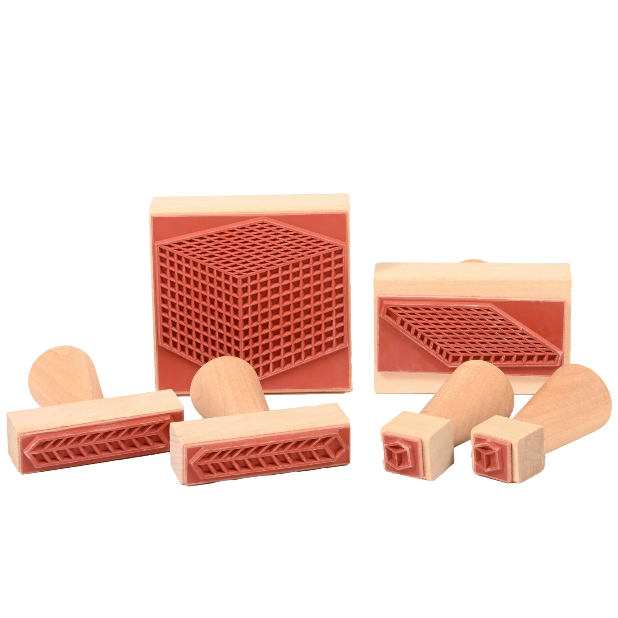 Ready 2 Learn Base 10 Block Stamps - Set Of 6 - Wooden Stamps For Early Math Activities And Diy - Use For Flashcards, Worksheets