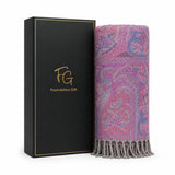 Foundation Gift Eternal Bloom WomenS Wrap Scarf | Soft Warm Paisley Shawl | Purple Pink Floral Woven Stole | Gift For Wife Girl