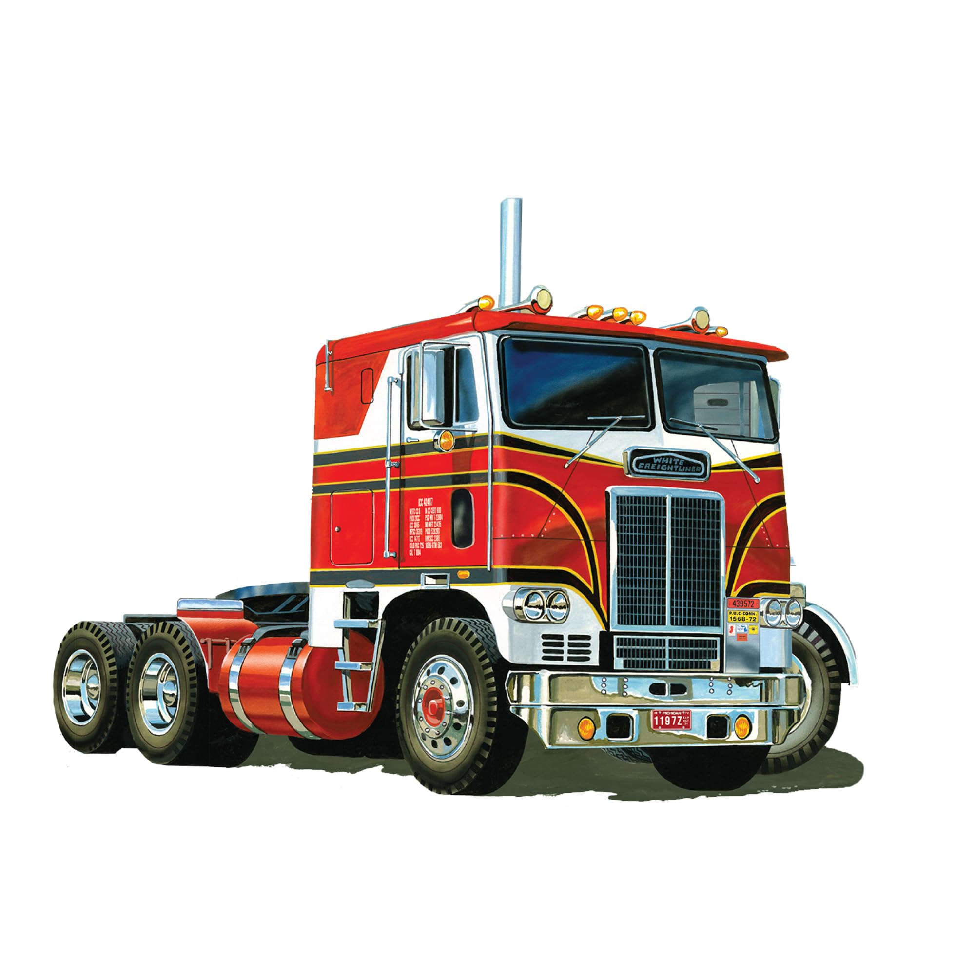 Amt White Freightliner 2-In-1 Sc/Dd Cabover Tractor (75Th Anniversary) 1:25 Scale Model Kit