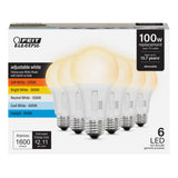 Feit Electric A21 LED Light Bulb, 100W Replacement, Dimmable, Selectable Color Temperatures (2700K-5000K), 1600 Lumens, General 