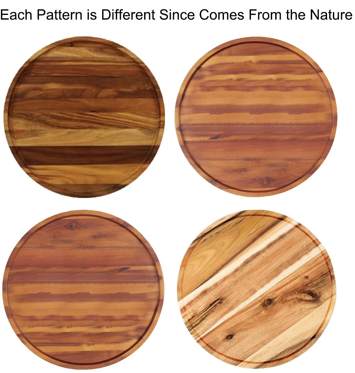 10 Acacia Wood Lazy Susan Organizer Kitchen Turntable for Cabinet Pantry Table Organization,2 Pack