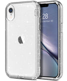 Hython Case for iPhone XR Case Glitter, Cute Clear Glitter Bling Sparkle Cover, [Military Grade Protection] Hybrid Heavy Duty Ru