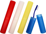 (Pack of 100) Freshmint Toothbrush 2 Piece Holder Individually Wrapped Variety of Colors (Yellow, Blue, Clear, Red)