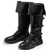 Jiuguva Medieval Pirate Boots Men Renaissance Costume Boots High Tube Steampunk Shoes Halloween Cosplay Costume Accessories(Us 1