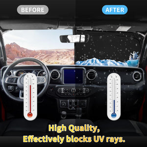 UKTOP for Ford Bronco Windshield Sun Shade for Bronco 2021-2023 2024 (Not for Bronco Sport)- 4 Layers Window Shades 4 Door 2 Doo