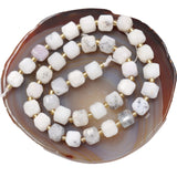 Malahill Wholesale Natural Faceted Stone Beads for Jewelry Making Sold per Bag 5 Strands Inside Cube White Jasper 6mm